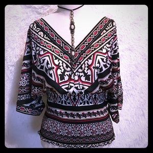 White House black market blouse with elastic